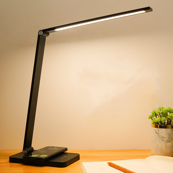 LED Desk Lamp with Wireless Chargers and USB Charging Port for Home Office, Desk Light withTimer for Reading, Study, Crafts