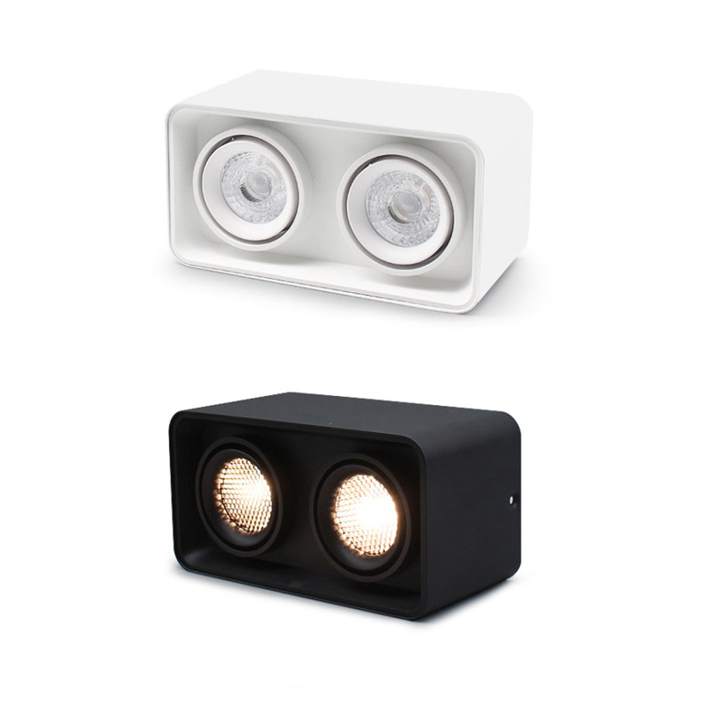 Free Shipping 2PCS Pack 7W/10W AC110-AC220V Dual-Head Square LED Downlight Anti-glare LED Spotlight for Living Room Home Ceiling Aisle Lighting