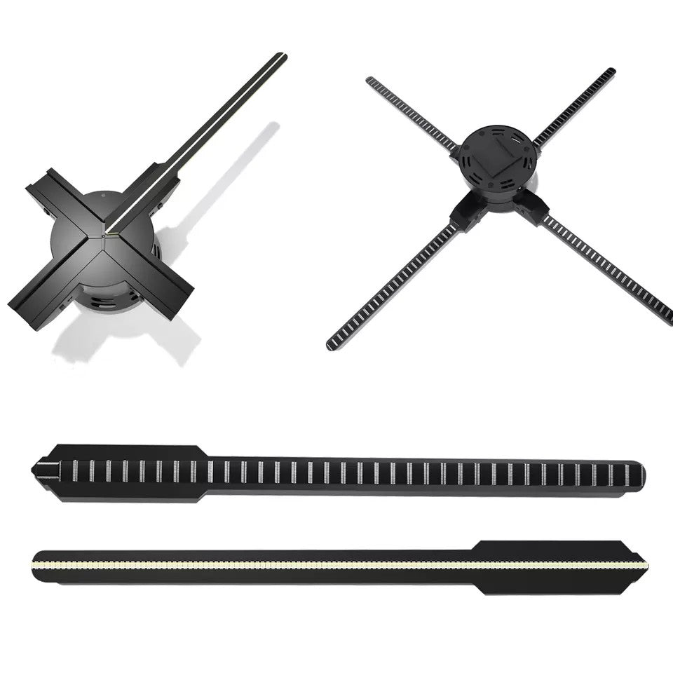 Free Shipping (100F) 100cm 3D Hologram Fan High Brightness Remote Control 4 Blades 2200cd/m2 1184PCS LEDs Advertising Display