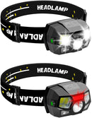 (FREE PRODUCT QTY.: 5) LED Headlamp Flashlight Battery Powered Helmet Light w/ Motion Sensor (2-Pack)