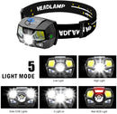 (FREE PRODUCT QTY.: 5) LED Headlamp Flashlight Battery Powered Helmet Light w/ Motion Sensor (2-Pack)