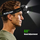 (FREE PRODUCT QTY.: 5) LED Headlamp Flashlight Battery Powered Helmet Light w/ Motion Sensor (2-Pack)