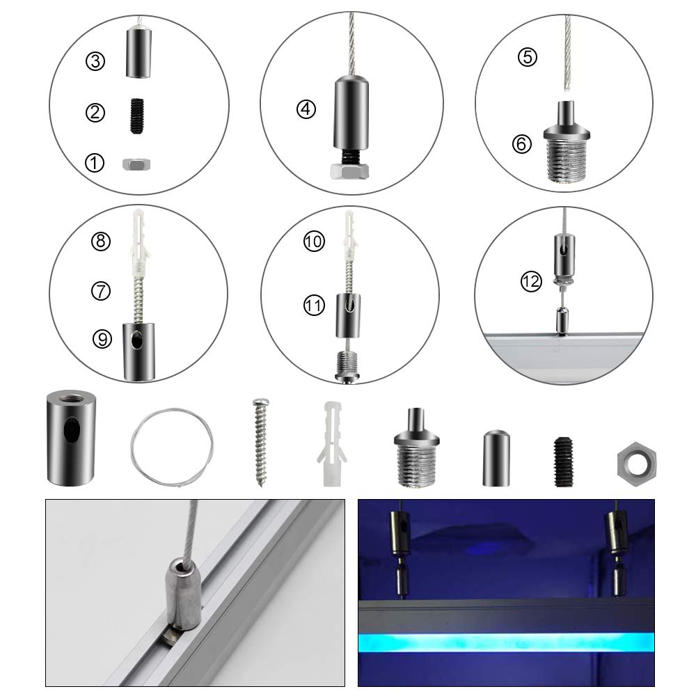 5Pack 3.3FT/1M Crystal Aluminum Channel w/ Acrylic Frosted Covers for LED Strip Lights Installation