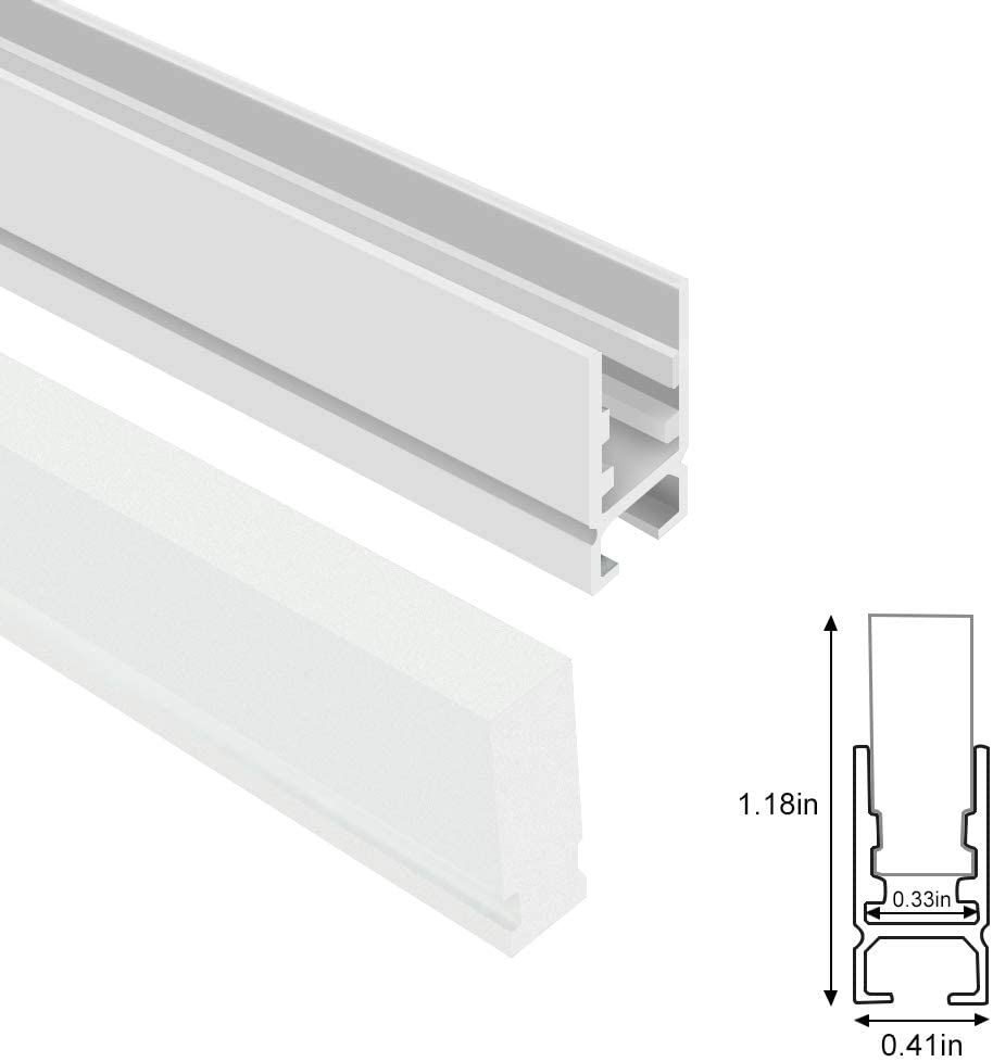 5Pack 3.3FT/1M Crystal Aluminum Channel w/ Acrylic Frosted Covers for LED Strip Lights Installation