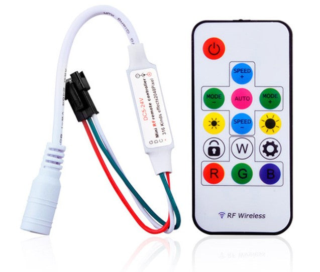 Led Mini Dreamcolor Controller Mini LED Controller 14 Key RF Wireless Remote Pixel SPI Controller for