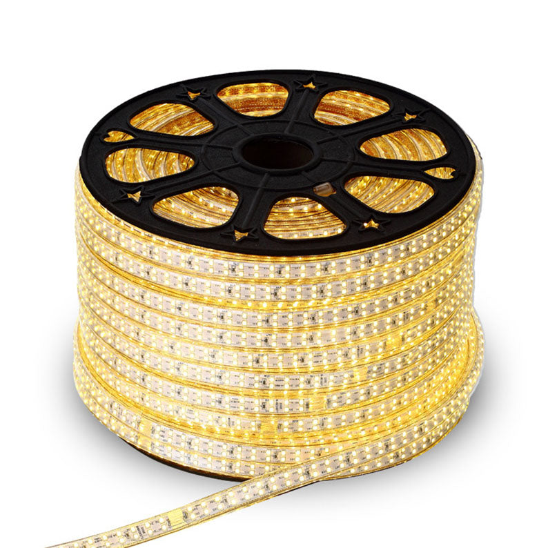 Free Shipping AC 110V 220V SMD2835 High Voltage Flat Strip Light 180 LEDs Per Meter Double Row with the power plug