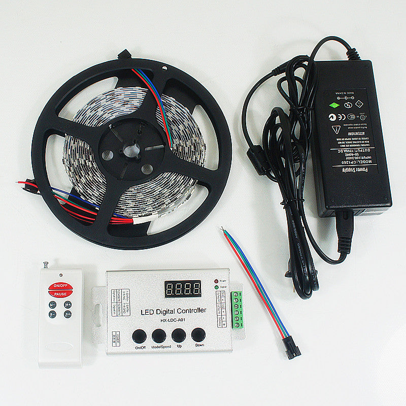 TM1914 Addressable Dream Color LED Light Strip, 12VDC 16.4Ft/5M 5050 RGB Pixel LED Strip Kit with 60LEDs /Mtr