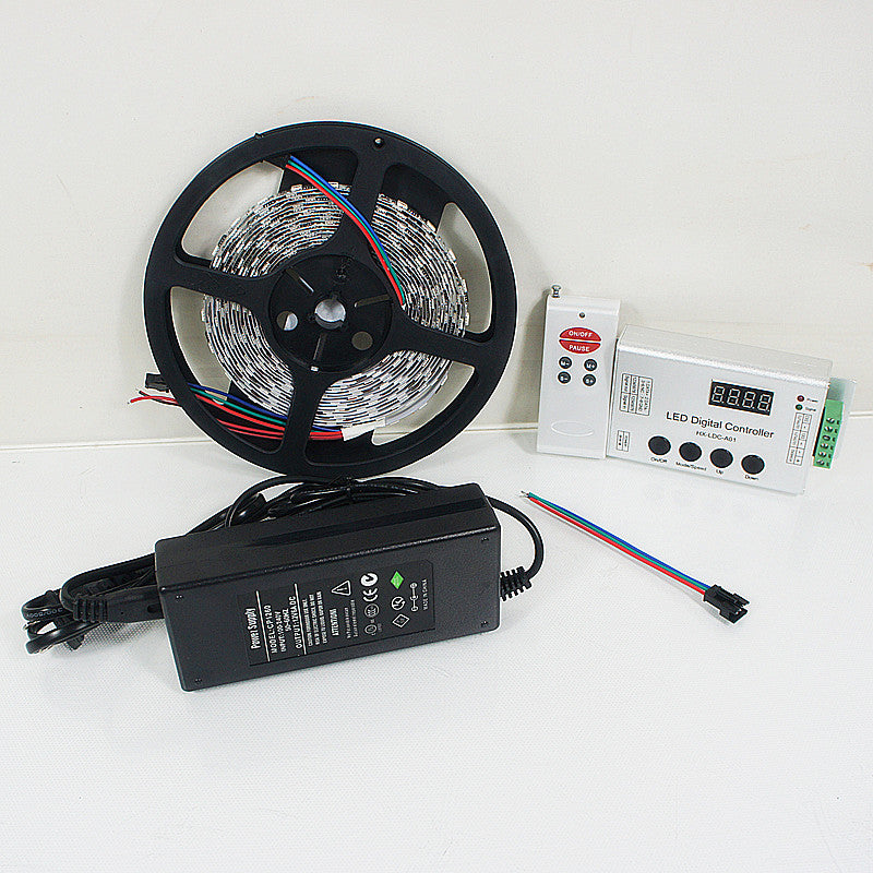 TM1914 Addressable Dream Color LED Light Strip, 12VDC 16.4Ft/5M 5050 RGB Pixel LED Strip Kit with 60LEDs /Mtr