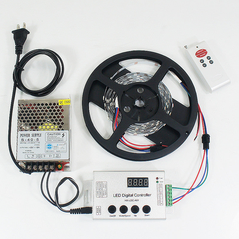 DC 5V SK6812 Individually Addressable LED Strip Light, 16.4FT/5M 5050 RGB Pixel LED Strip Kit with 150LEDs