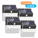 4 Pack 172 LEDs Solar Lights Outdoor Wireless Waterproof Security Solar Motion Sensor Wall Lights