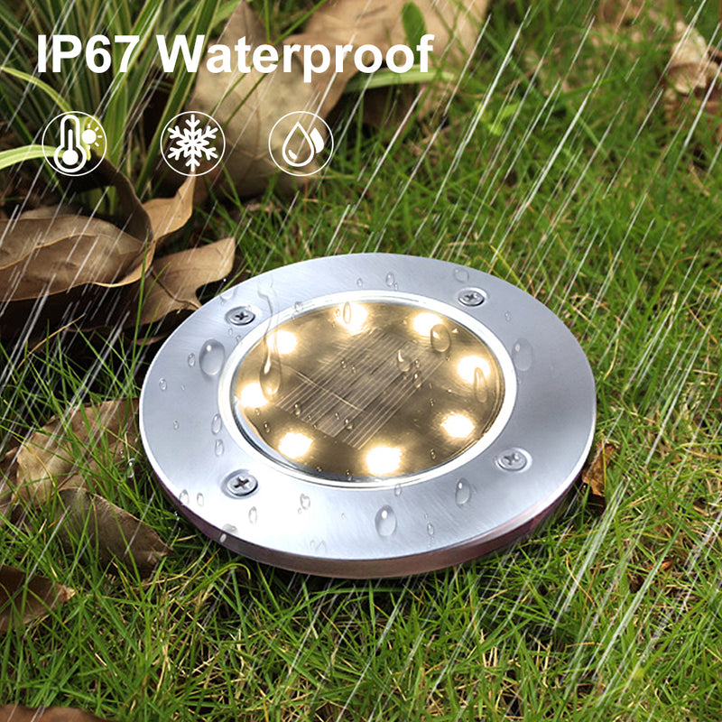 8 pack Solar Garden Light Outdoor 8 LED Waterproof In-Ground Outdoor Landscape Lighting