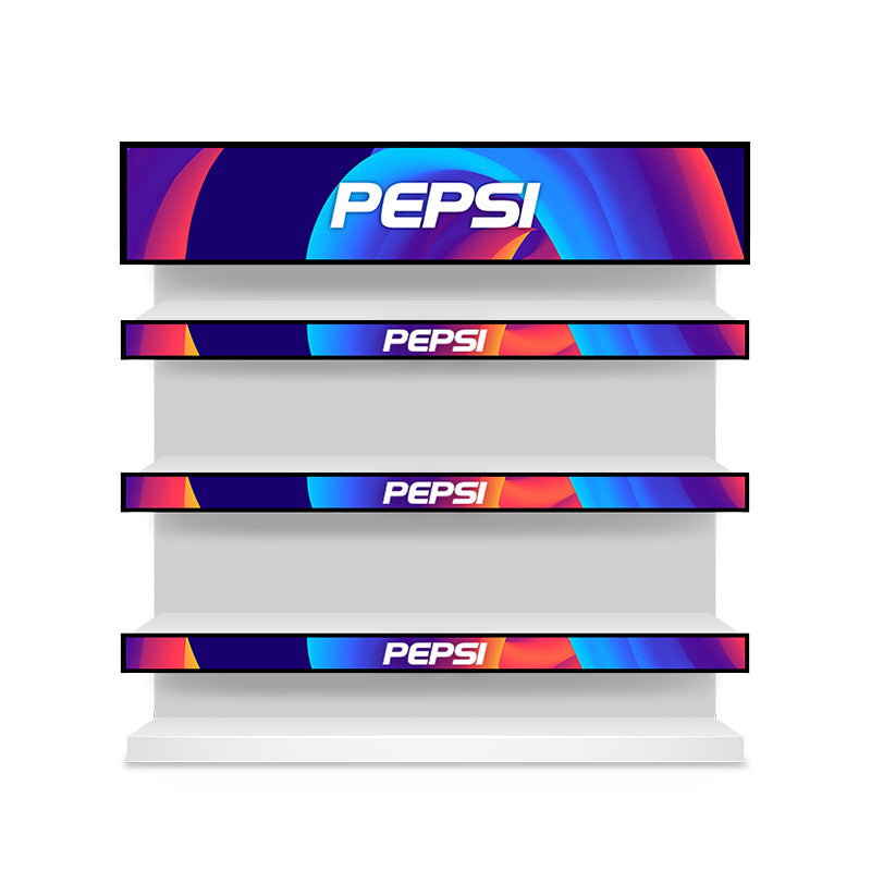 Customized resizing Stretched Bar LCD Display retail display video screens for supermarket