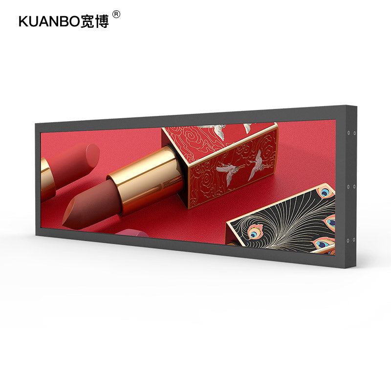 Customized resizing Stretched Bar LCD Display retail display video screens for supermarket