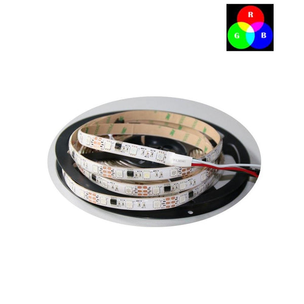 DC 12V TM1914 Breakpoint Continuingly 5050 RGB Color Changing Addressable LED Strip Light 16.4 Ft (500cm) 30LED/Mtr LED Pixel Flexible Tape White PCB