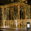 2PCS Pack of Curtain String Lights, 300 LED 9.8ft x 9.8ft 8 Lighting Modes Fairy Lights IP44 Certificated Plug in, Waterproof Lights for Christmas Party Wedding Outdoor Indoor Wall Deco