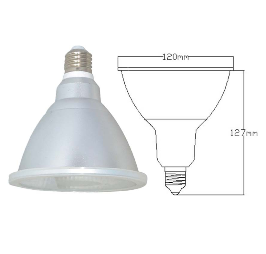 Outdoor PAR38 LED Light Bulb 15W 1110Lumen (100W Equivalent) 120-degree Flood Beam E27/E26 Non-Dimmable Waterproof IP65 Par Light
