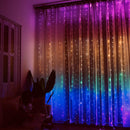 300 LED Curtain Lights 9.8FT by 9.8FT, 8 Lighting Modes Multi-color Window Curtain String Lights with Remote USB Powered, Home Party Christmas Bedroom Indoor Outdoor Decor