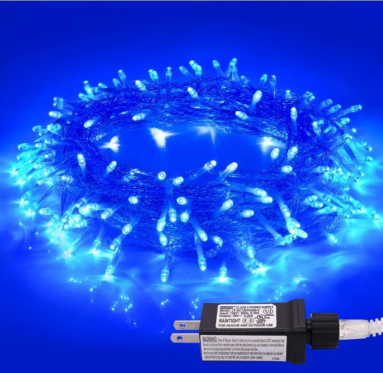 2pcs Pack of 66ft 200 LED Christmas String Lights Indoor Outdoor Waterproof Christmas Lights Clear Wire, 8 Modes Twinkle Lights Plug in for Tree Room Bedroom Wedding Christmas Decorations