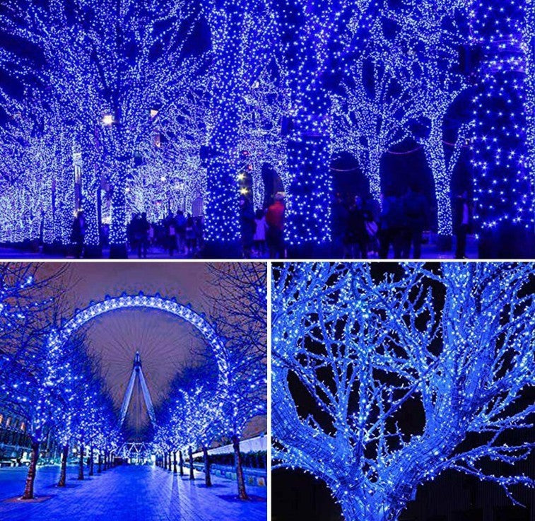 2pcs Pack of 66ft 200 LED Christmas String Lights Indoor Outdoor Waterproof Christmas Lights Clear Wire, 8 Modes Twinkle Lights Plug in for Tree Room Bedroom Wedding Christmas Decorations