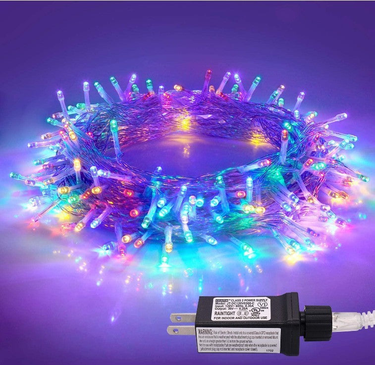 2pcs Pack of 66ft 200 LED Christmas String Lights Indoor Outdoor Waterproof Christmas Lights Clear Wire, 8 Modes Twinkle Lights Plug in for Tree Room Bedroom Wedding Christmas Decorations