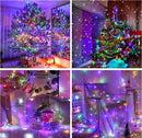2pcs Pack of 66ft 200 LED Christmas String Lights Indoor Outdoor Waterproof Christmas Lights Clear Wire, 8 Modes Twinkle Lights Plug in for Tree Room Bedroom Wedding Christmas Decorations