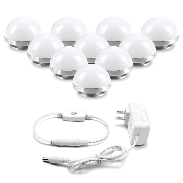 No1accessory Hollywood Style LED Vanity Mirror Kit lumières,10 Ampoules  LED, Lampe pour Miroir cosmétique, Lampe de Coiffeuse Table, Dimmable