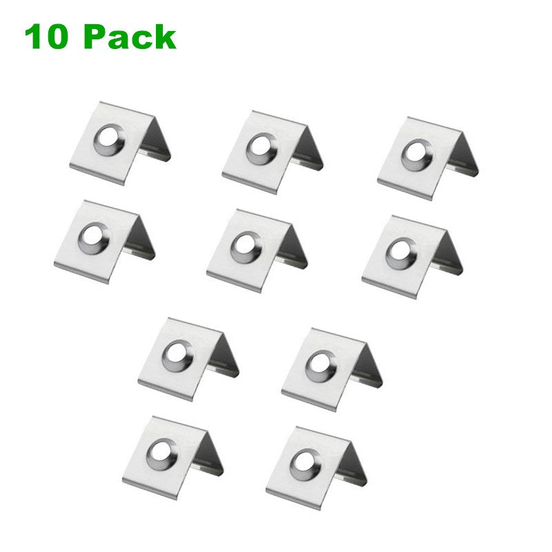 10pcs Clear Metal U or V Mounting Clips for U-Shape and V-Shape LED Strip Aluminum Channel (Fit Model U01, U02, U03, U04, U05, U06, V01, V02,V03)