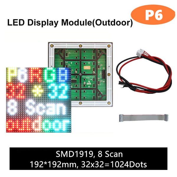 M-OD6 P6 Normal Outdoor Series LED Module, Full RGB 6mm Pixel Pitch LED Tile in 192*192mmwith 1024 dots, 1/8 Scan, 5000 Nits for Outdoor Display
