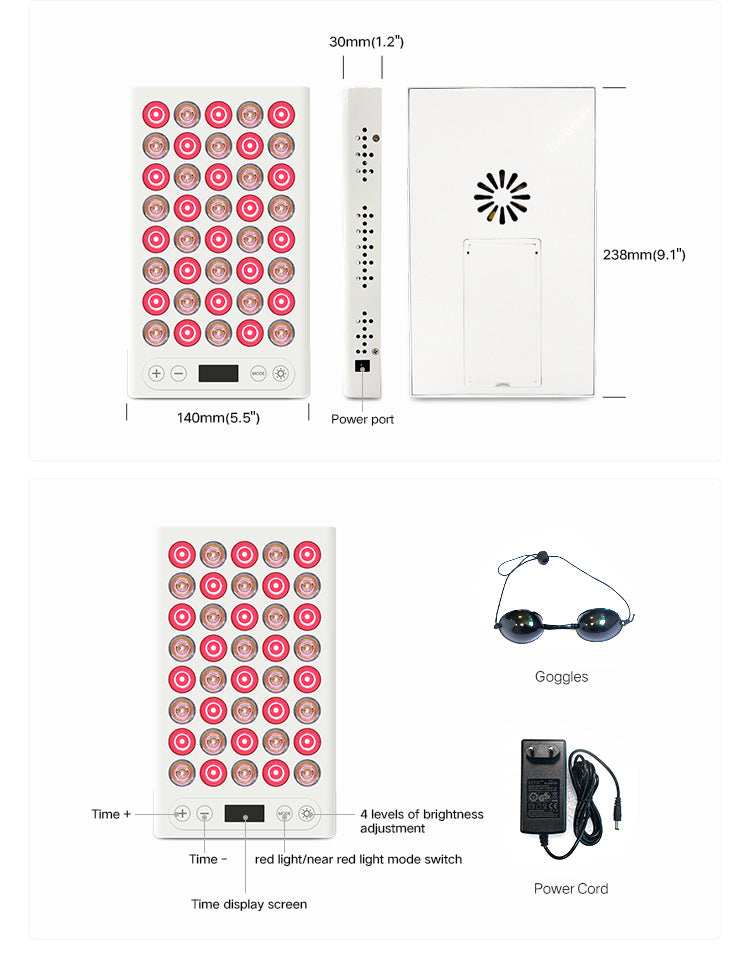 ALPRO200 Red LED Light Therapy Panel, Deep Red 660nm & Near Infrared 850nm LED Light Therapy