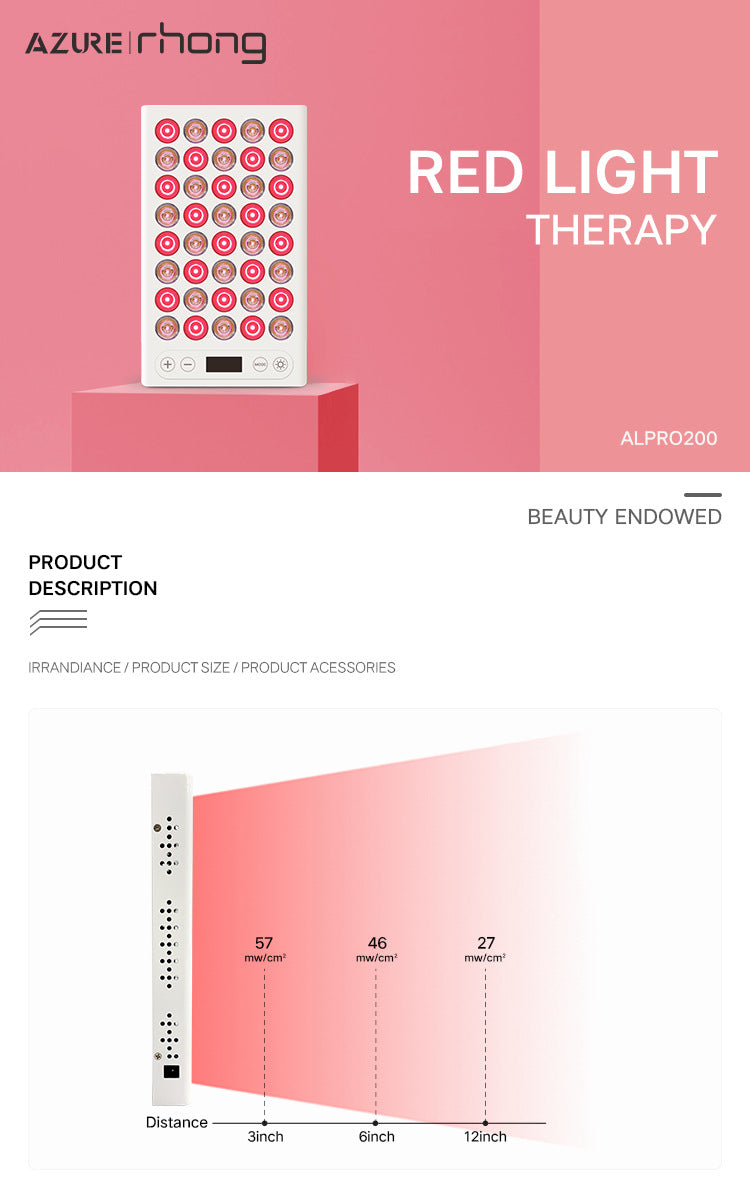 50W Red LED Light Therapy Panel, Deep Red 660nm & Near Infrared 850nm LED Light Therapy