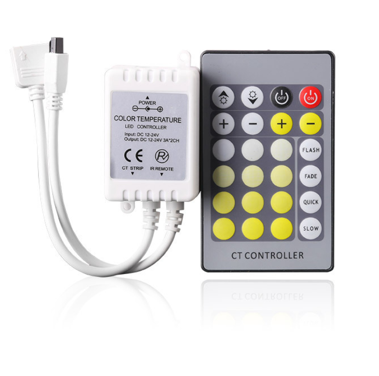 24 Key Led Controller Learning 24Key IR Remote Controller for Dual White LED Strip Lights DC12V-24V L ...