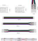 10PCS PACK RGB Color COB LED Strip Connectors Solderless 4 Conductors Connectors for 10mm Wide RGB COB Flex LED Strips