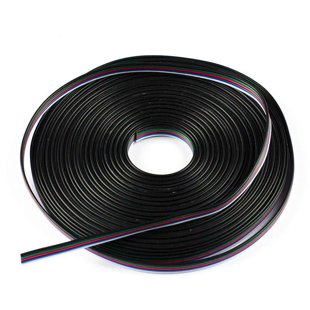 22Guage RGBW RGBWW LED Strip Extension Cable 5pin 5Color Stand Wire Bonded Flat Cable for SMD5050 RGBW RGBWW Color