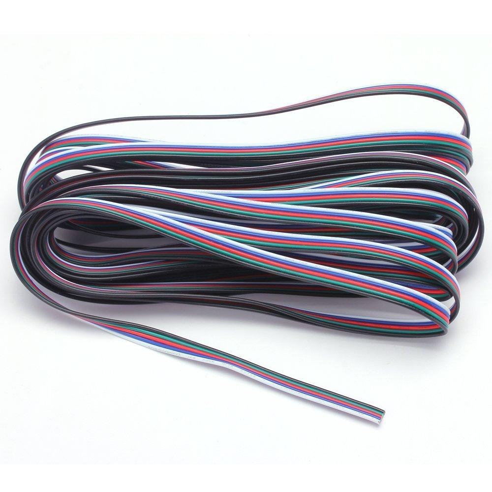 22Guage RGB LED Strip Extension Cable 4pin 4Color Stand Wire Bonded ...