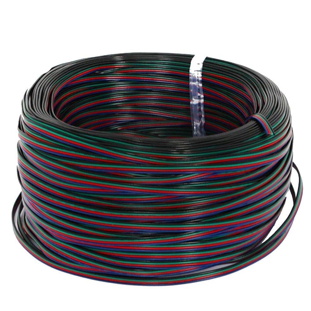 22Guage RGB LED Strip Extension Cable 4pin 4Color Stand Wire Bonded Flat Cable for SMD5050 3528 RGB Color