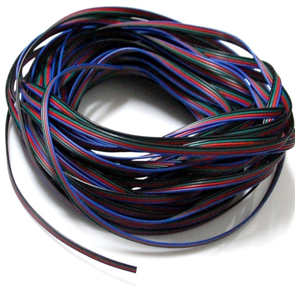 22Guage RGB LED Strip Extension Cable 4pin 4Color Stand Wire Bonded Flat Cable for SMD5050 3528 RGB Color