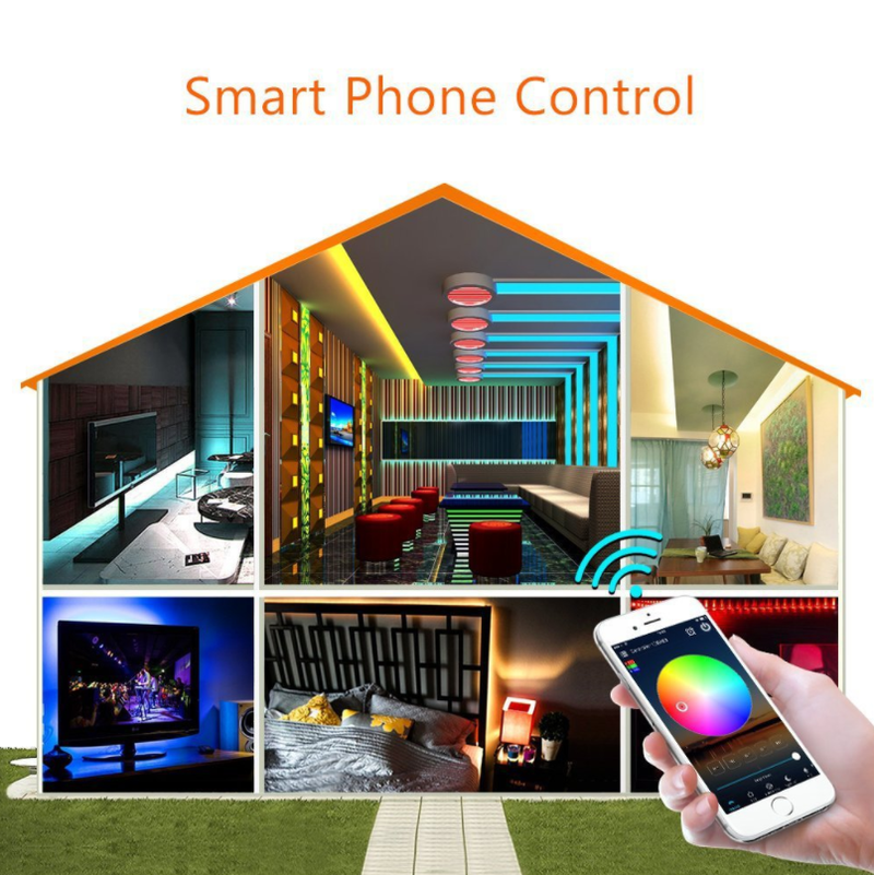 WiFi RGB LED Controller Work with Alexa Android IOS System WiFi Connected RF 24Key Remote Control