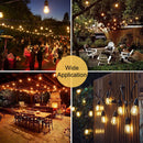 10-Pack Dimmable Waterproof LED Outdoor String Lights - Hanging, 2W Edison Bulbs - 48Ft Commercial Lights for Decor for Patio, Backyard, Garden, Bistro¨C S14 Black - Warm White,Blk(480ft)