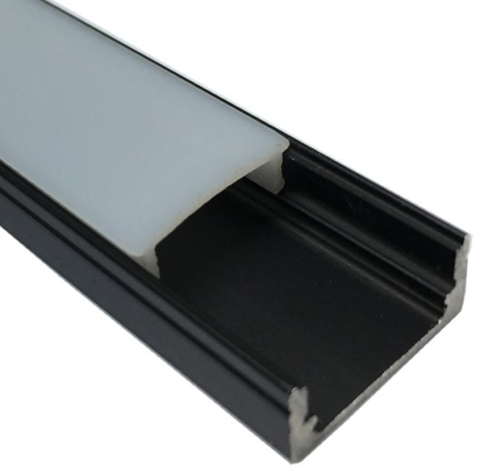 Black LED Profile U02 9x17mm U-Shape LED Aluminum Channel System