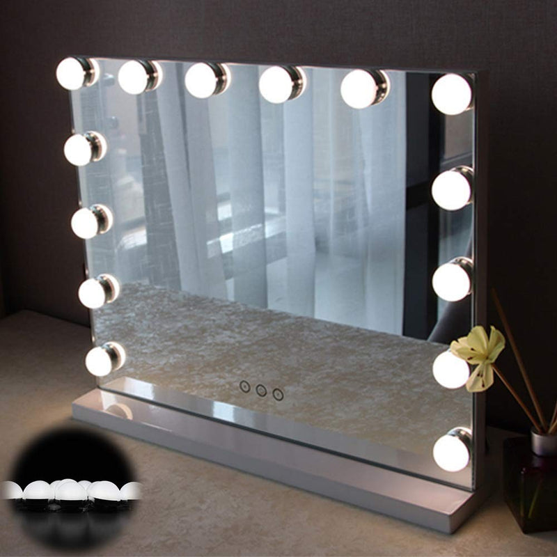 Hollywood Style Vanity Mirror Lights, 10 Vanity Makeup LED Light Bulbs in Small Size with Dimmable Touch Sensor for Makeup Mirror