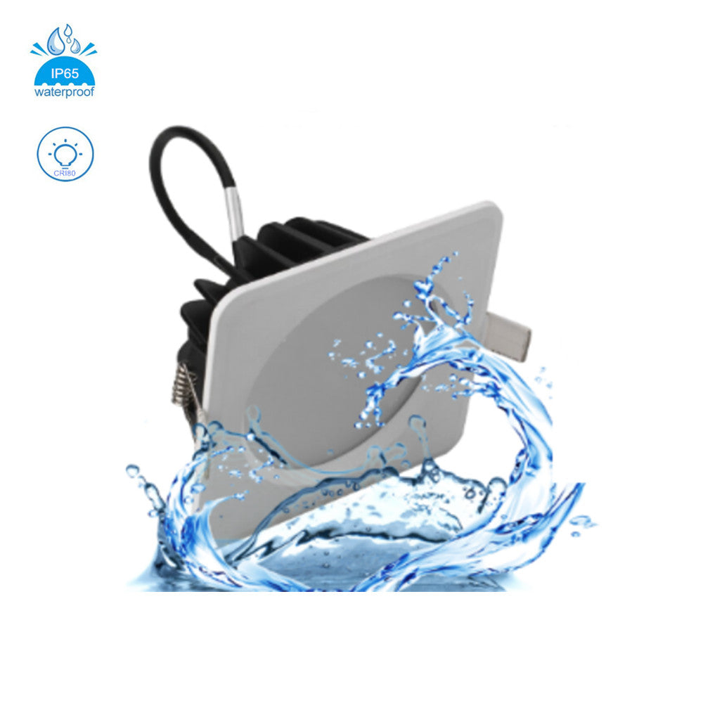 5W/7W/9W/12W/15W Waterproof IP65 CRI>80 Square LED Downlight for Shower, Suana and Outdoor Lighting