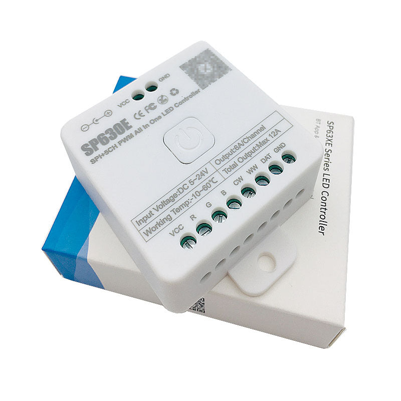 SP630E All-in-One SPI + 5CH PWW LED Controller Bluetooth Music Controller for LED Strips and LED Lights iOS/Android App Control