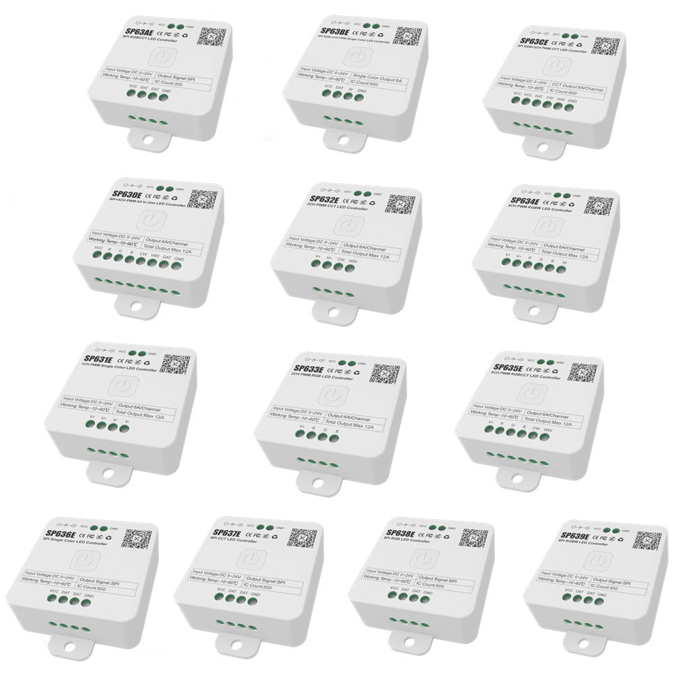 New SPI LED Controller Bluetooth Music Controller for Addressale LED Strips and Panels Support WS2811 WS2815 WS2801 SK6812 WS2813 SK9822 APA102C etc iOS/Android App Control