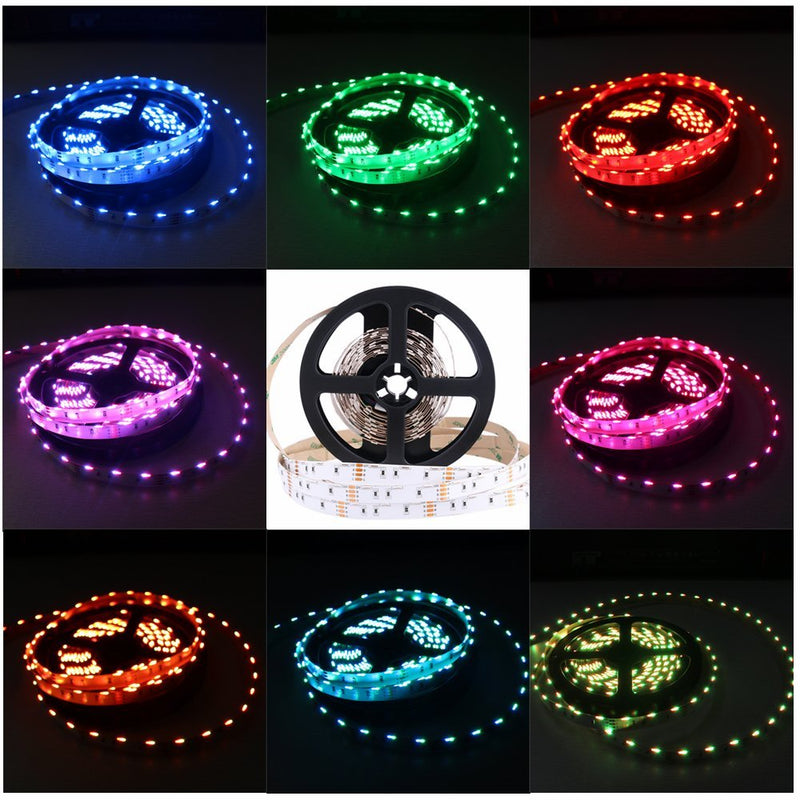 SMD020 Side Emitting RGB Color Changing LED Strip Lights, 16.4FT/5M 60LEDs Per Meter LED Tape