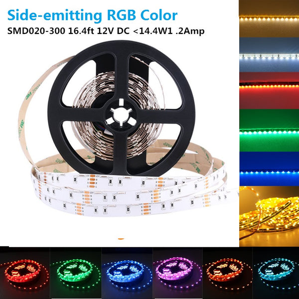SMD020 Side Emitting RGB Color Changing LED Strip Lights, 16.4FT