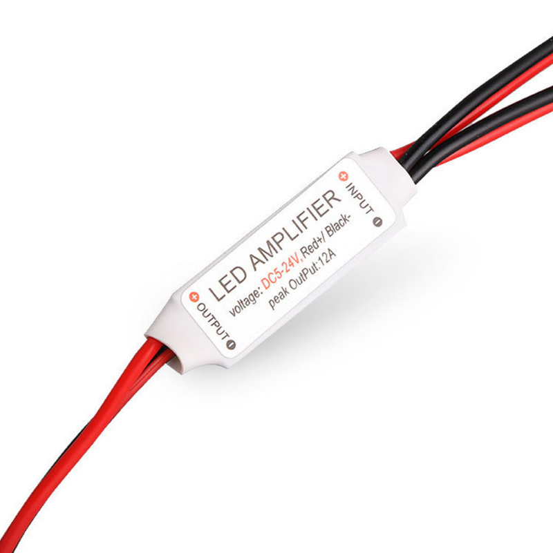 thumbnail image 2 of 2-Pack Mini RGB LED Signal Amplifier For 5050/3528 SMD Strip Lights DC 12V 12A 2 of 4