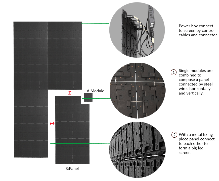 15mm Super Slim Outdoor LED Curtain Display Screen 360° Foldable Patented 7.8mm Pixel Pitch LED Display