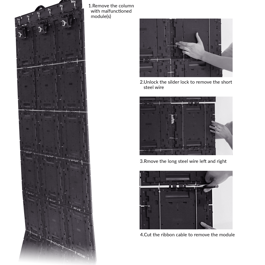 15mm Super Slim Outdoor LED Curtain Display Screen 360° Foldable Patented 7.8mm Pixel Pitch LED Display