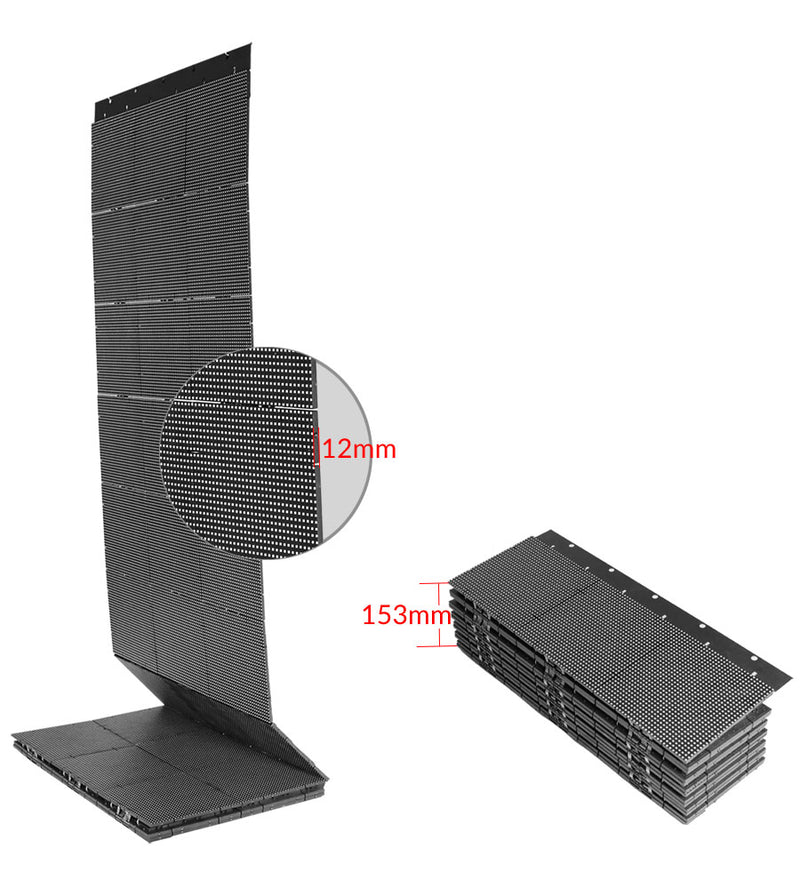 15mm Super Slim Outdoor LED Curtain Display Screen 360° Foldable Patented 7.8mm Pixel Pitch LED Display
