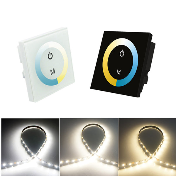 12V-24V DC TM07 Wall Panel Touchable Color Ring LED Controller for Dual White Color Temperature Adjustable LED Strips